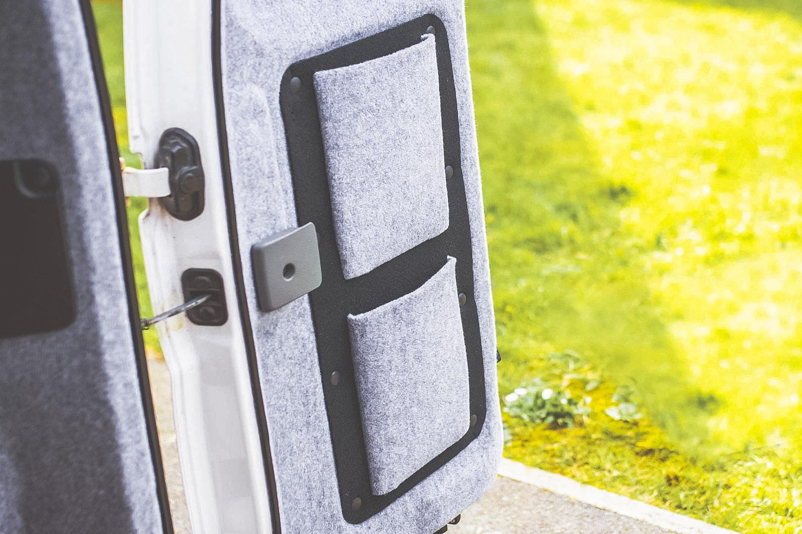 Making Van Door Pockets From Van Carpet Leftovers