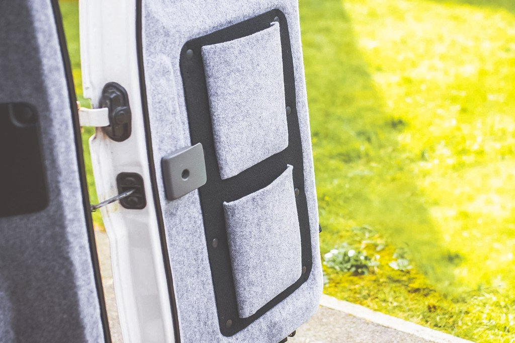 Making Van Door Pockets From Van Carpet Leftovers