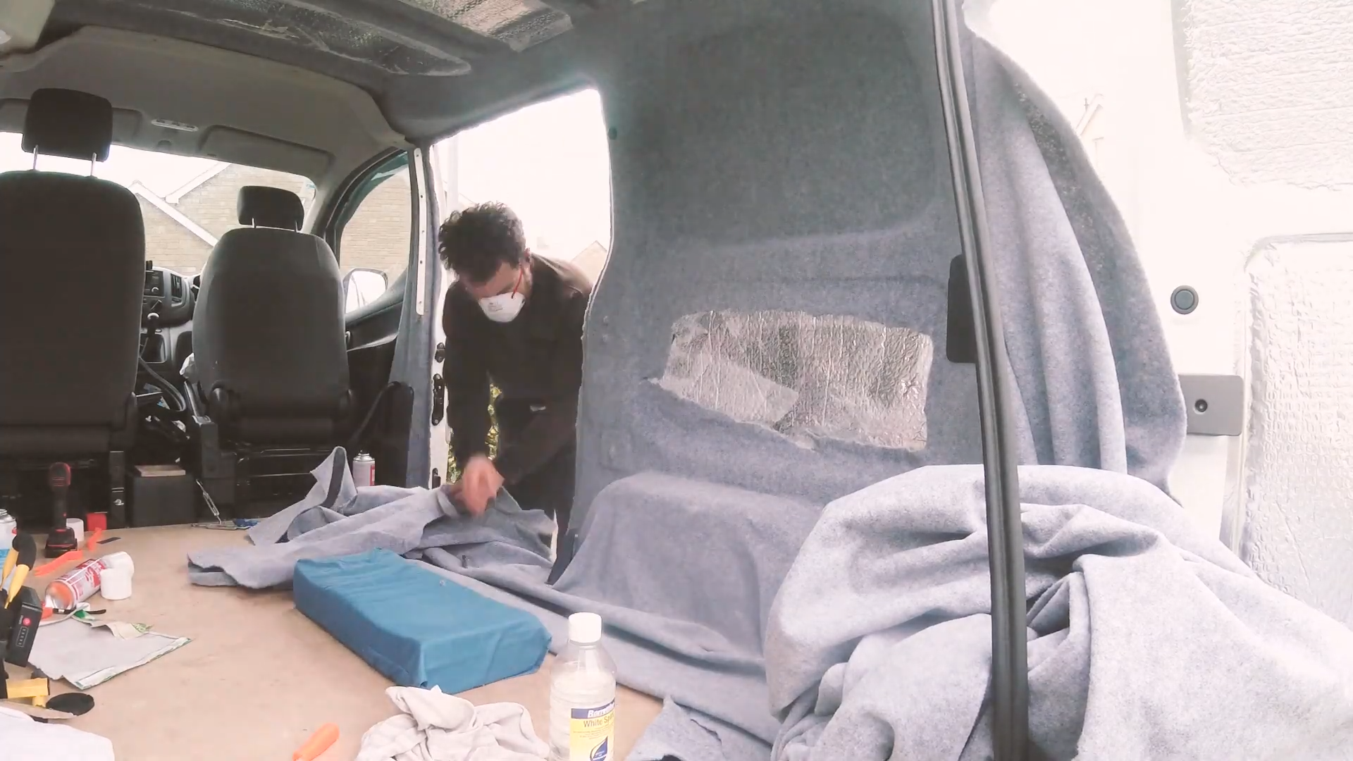 Carpeting the van interior