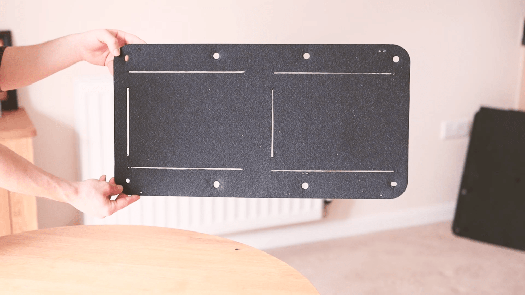 The back door card with two set of slots cut into it