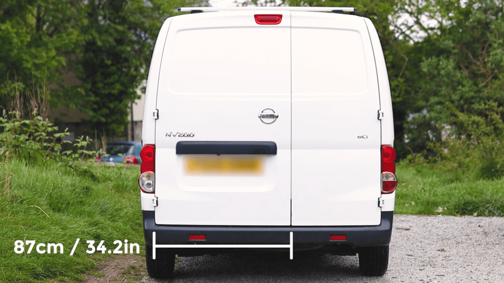 NV200 large back door with width measurement