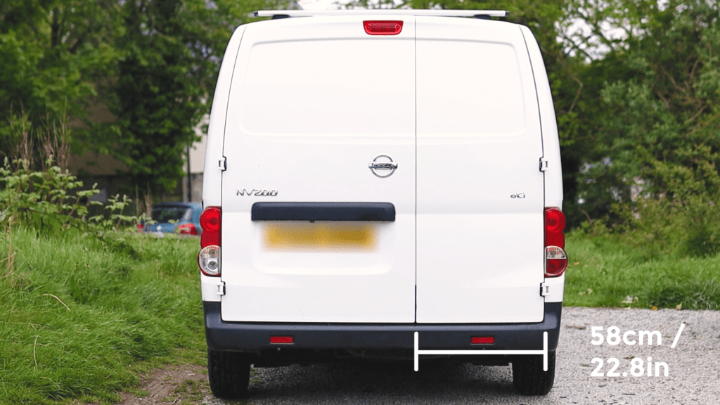 NV200 small back door with width measurement