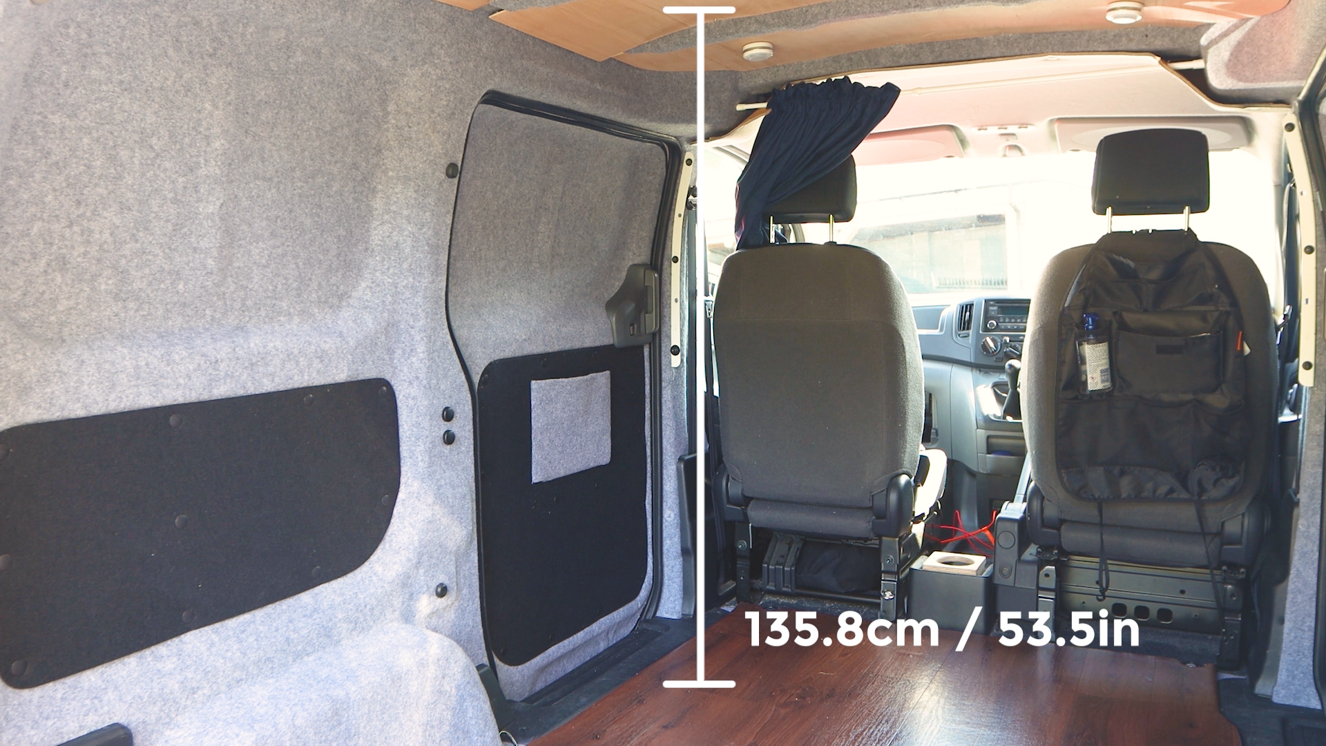 NV200 floor to ceiling height with measurements