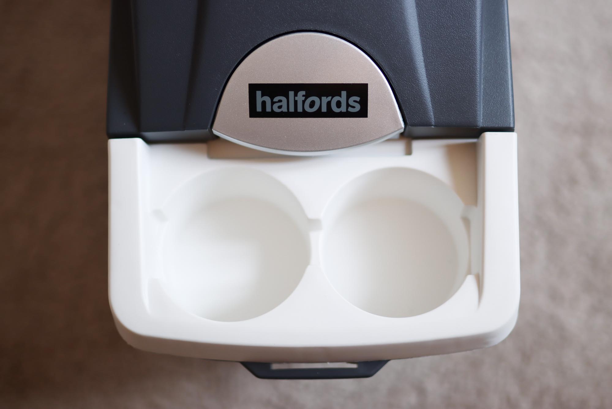 Halfords 8 litre 12v electric cool box cup holders