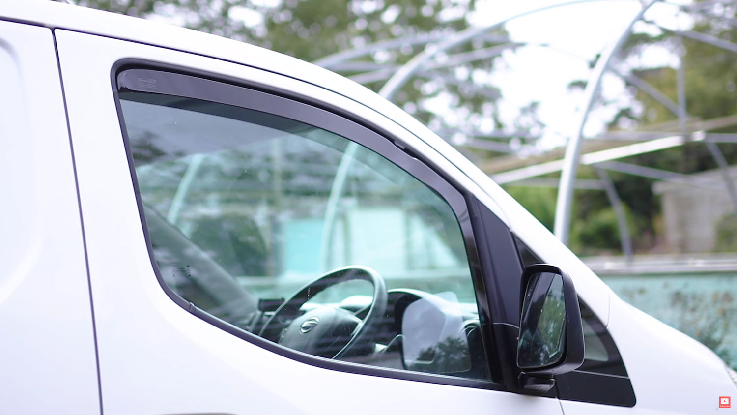 Heko wind deflectors installed on a Nissan NV200 van