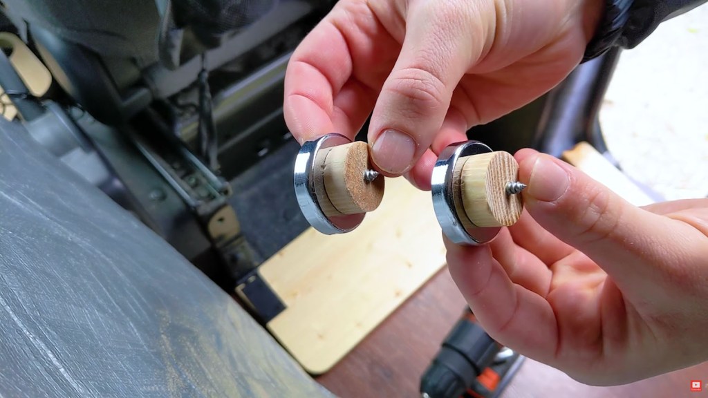 Two magnets with wooden spacers