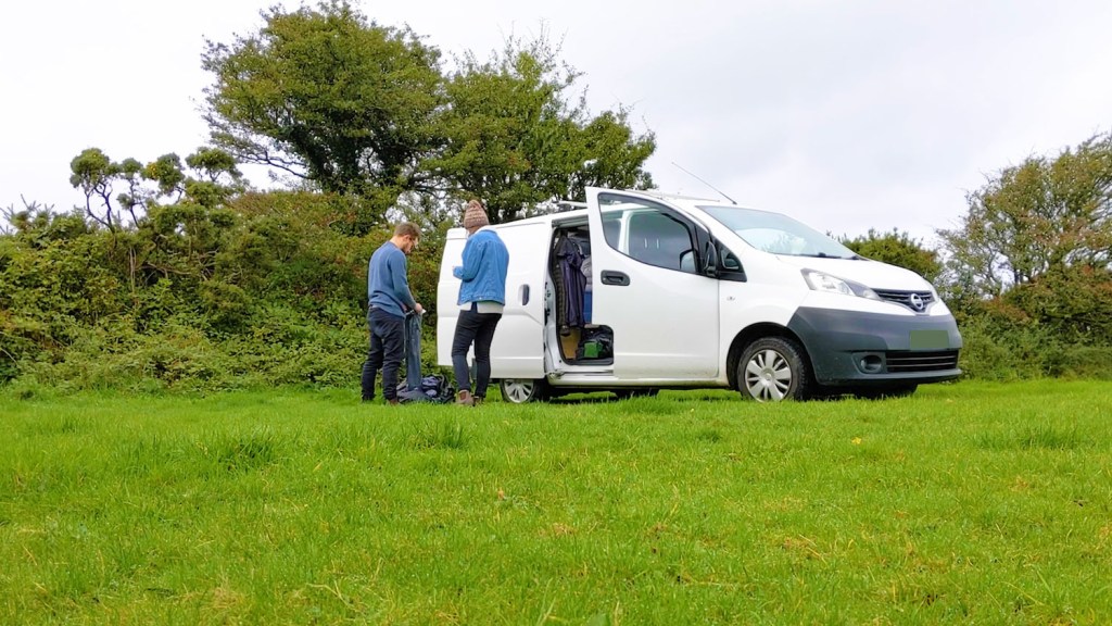 Setting up the awning