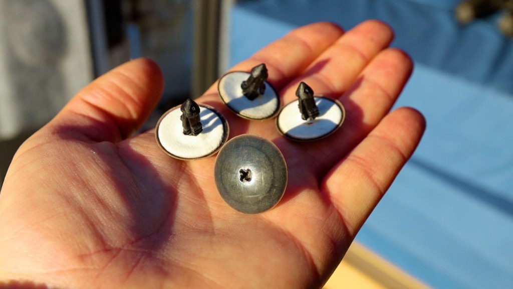 The rapidly perishing roof mounting hole plugs that came with the van