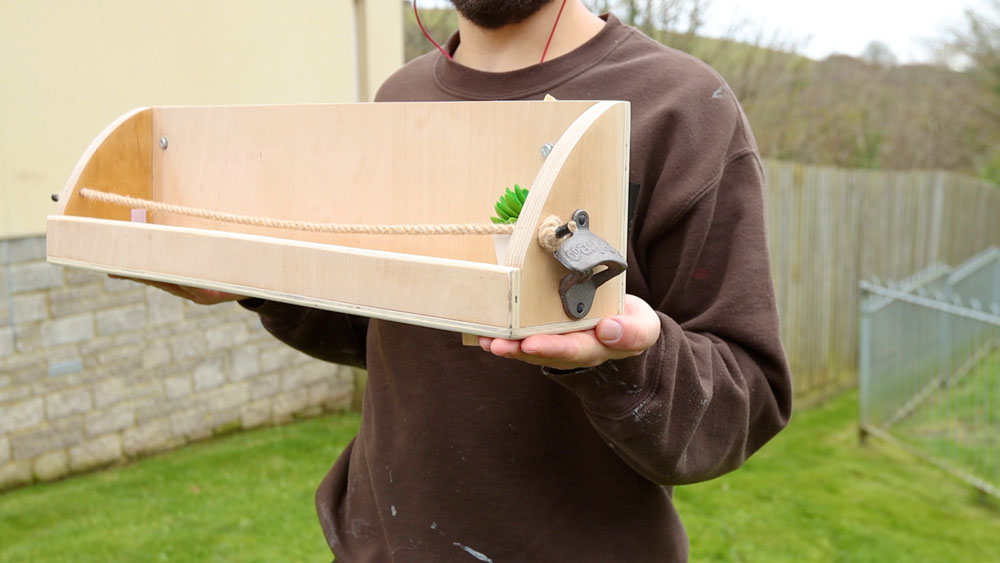 A wood shelf for the van