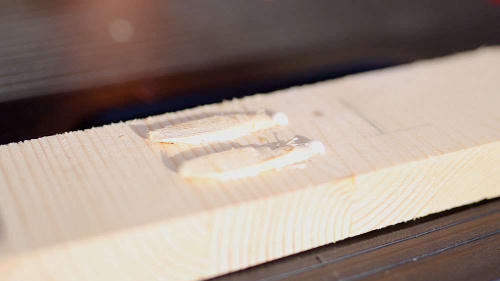 Pocket holes to strengthen the table front piece