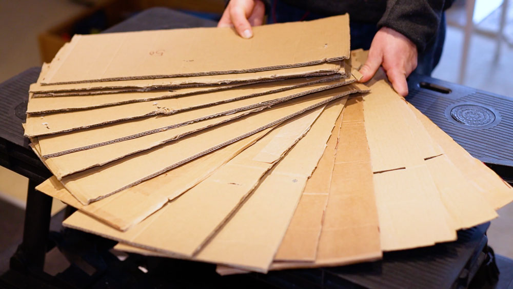 Making test draw dividers out of cardboard