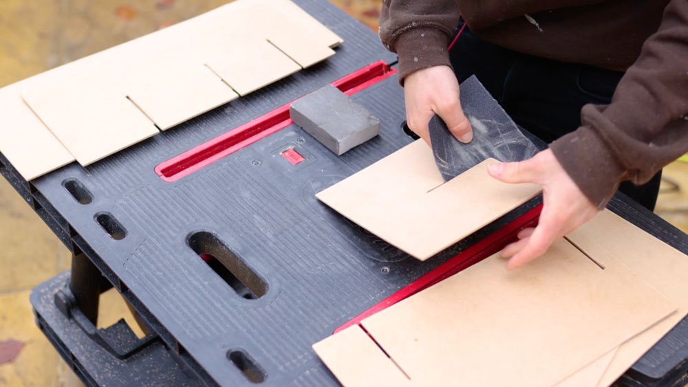 Sanding the draw dividers