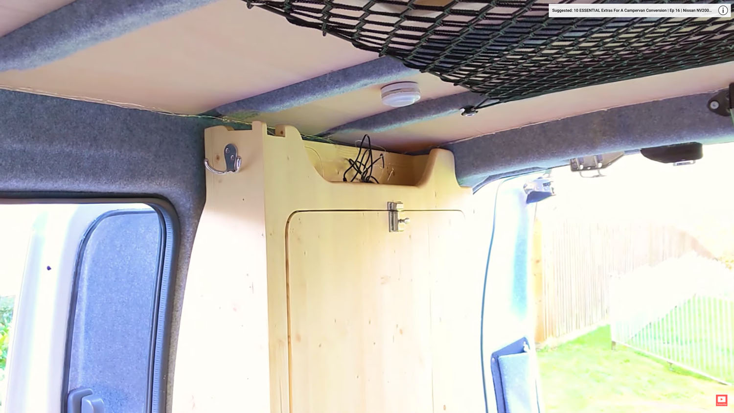 The Van table with coat hook on the side