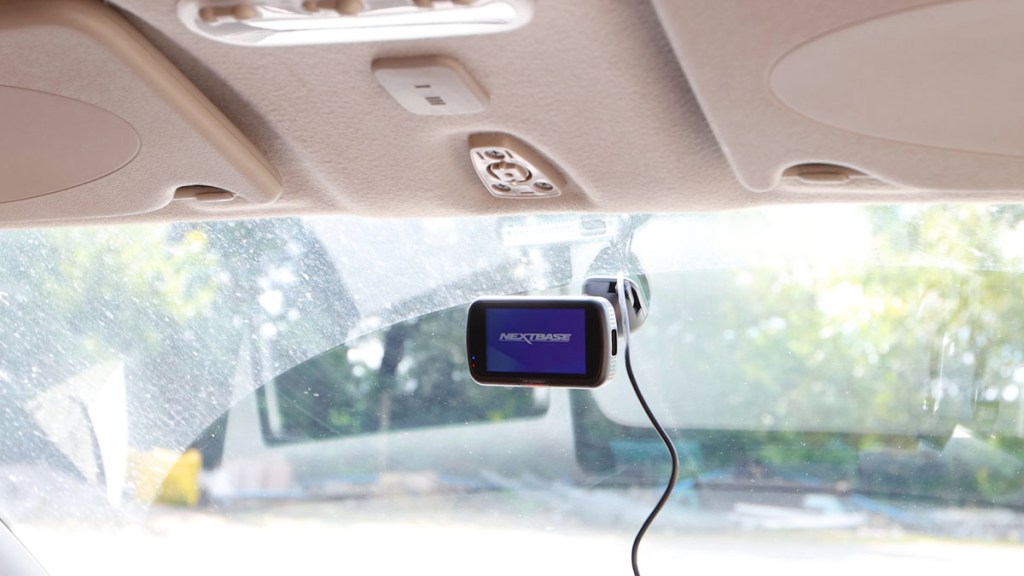 The Nextbase 622GW installed in the van and turning on