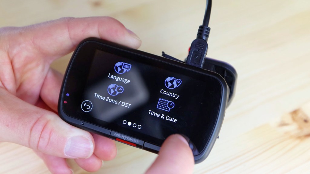 2nd setup screen on the Nextbase 622GW dash cam