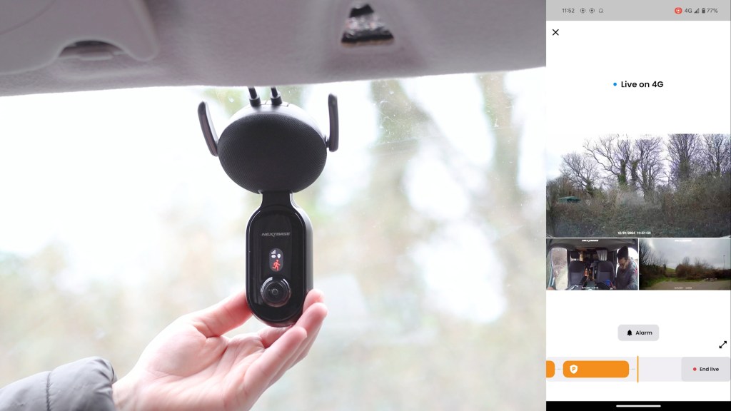 Adjusting the Nextbase IQ dash cam on a windscreen