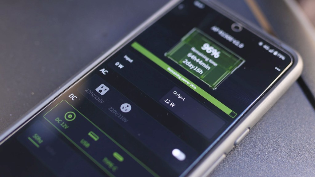 AllPowers App on a Pixel 8 Pro, charging on the wirelss dock of an AllPowers R1500 1800W Portable Power Station