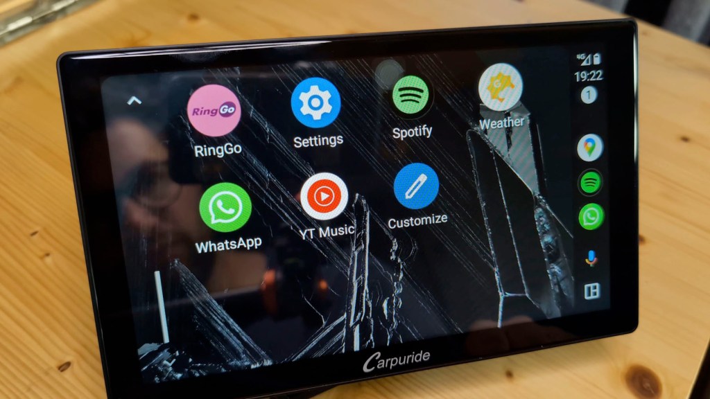 Android auto menu on the Carpuride W901 Plus