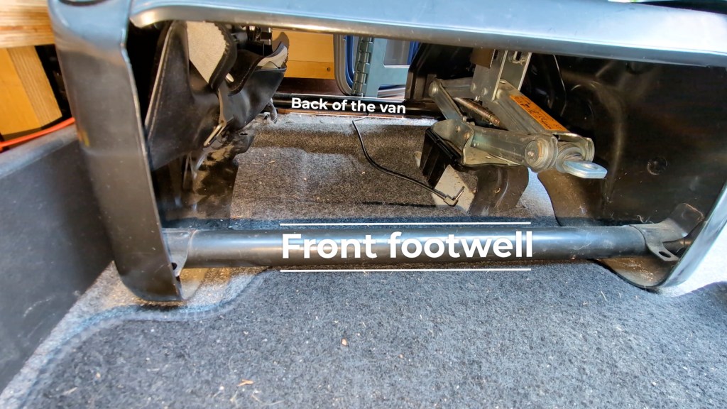 Bringing the reversing camera cable through to the front of the van