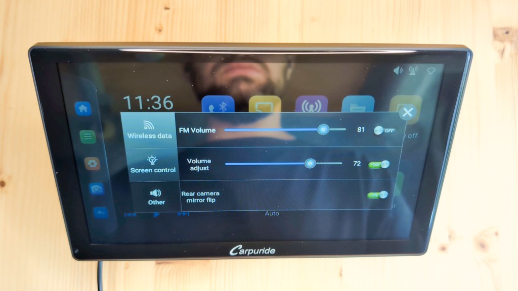 Carpuride W901 Plus menu