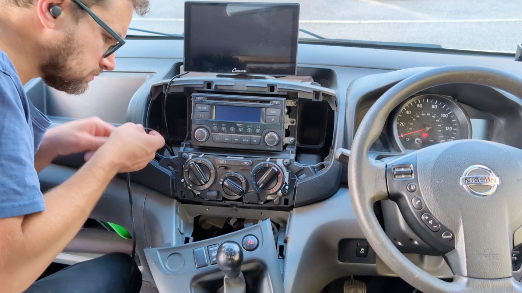 Feeding the wire though the dashboard