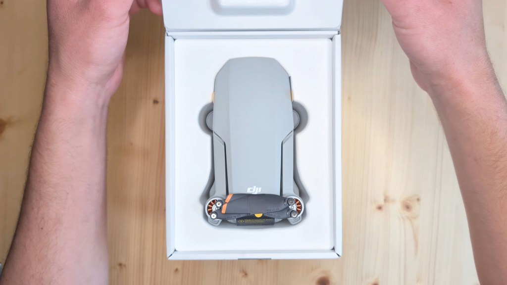 DJI Mini 4k Camera Drone in its box