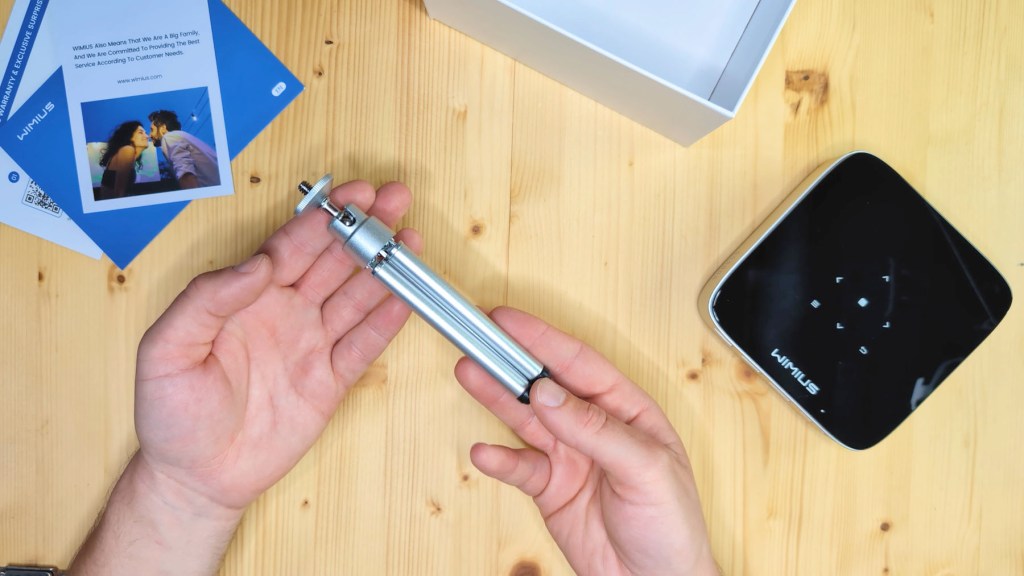 Mini tripod included with the Wimius Q3 Projector
