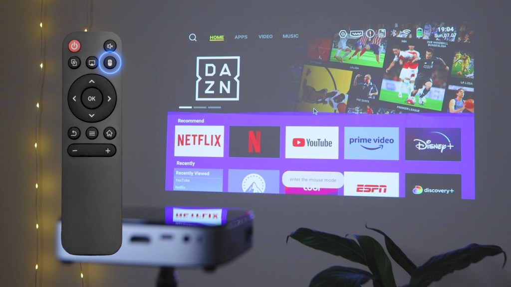 Using the mouse control on the Wimius Q3 projector with apps