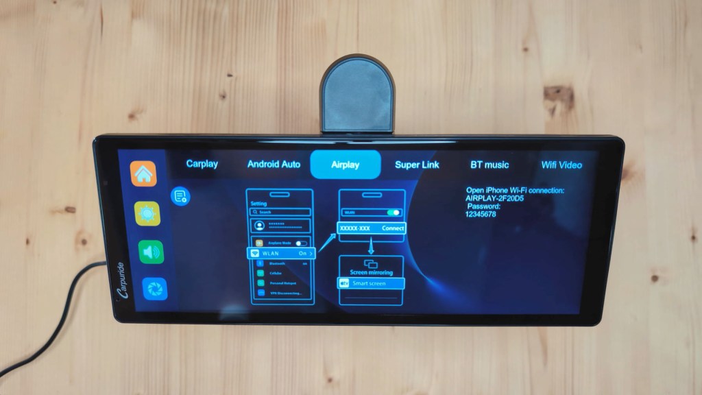 AirPlay connection setting on Carpuride W903