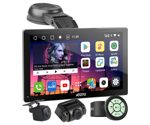 Atoto P909PR with dual cams Dashboard Console CarPlay Portable Stereo Head Unit
