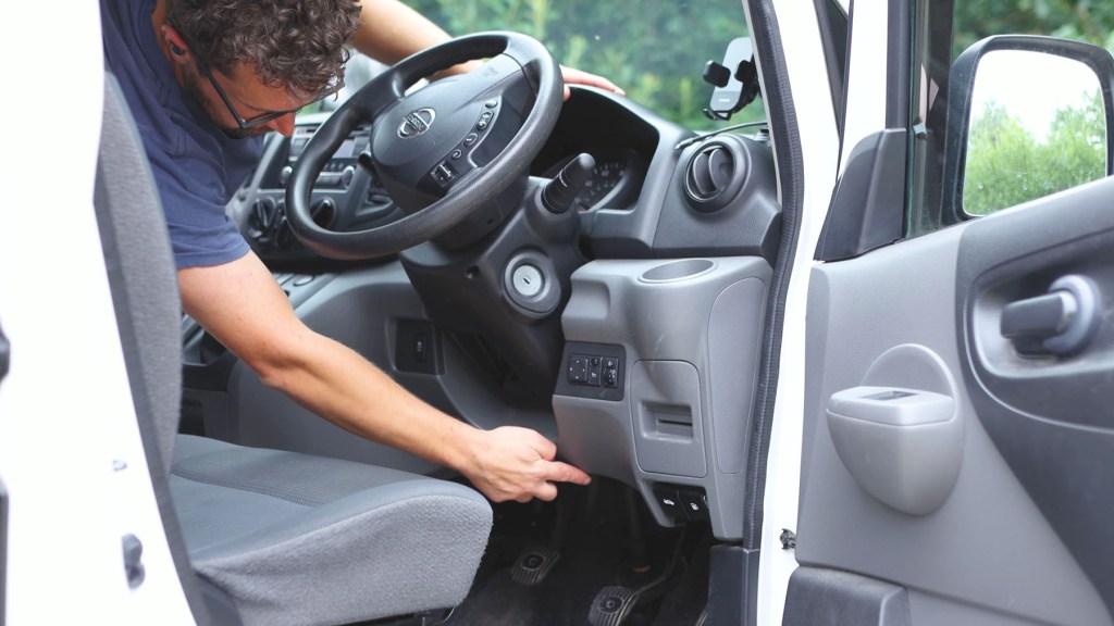 Showing where the USB cable is routed