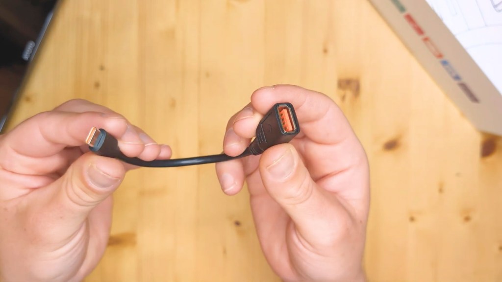 USB-A female to USB-C male adapter cable