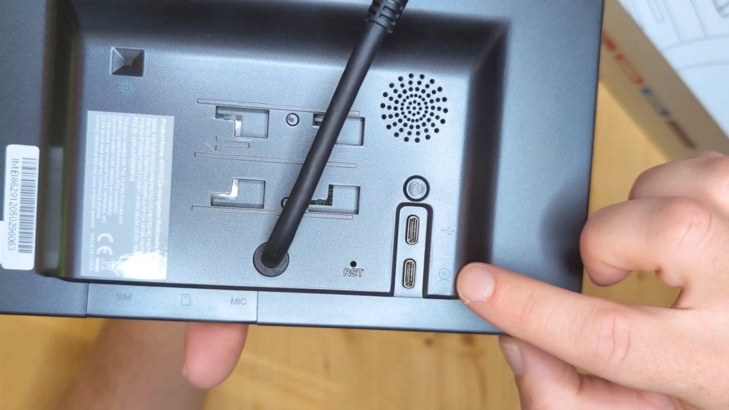 USB-C and camera ports on the Atoto P909PR