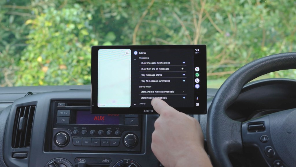 Android Auto settings on the Atoto P909PR