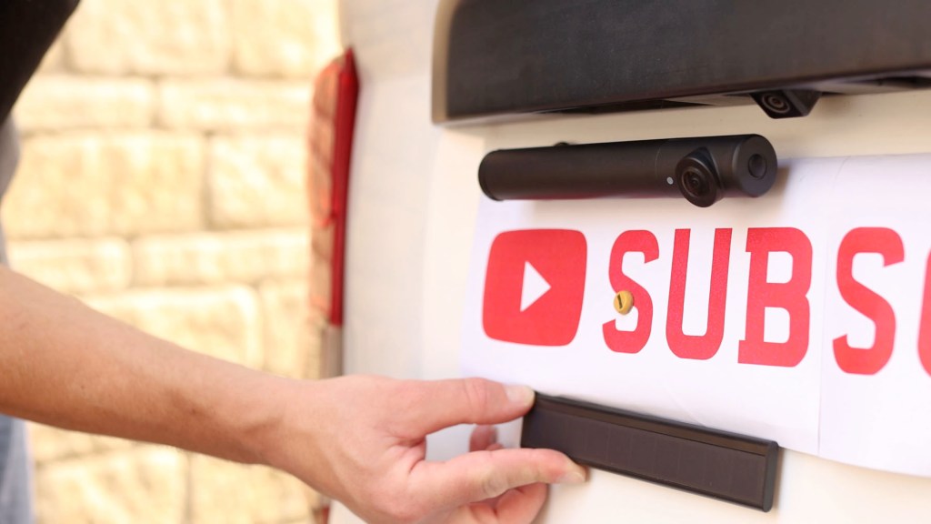 Reversing camera solar panel mounting option