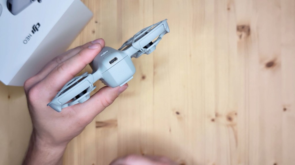 The rear of the DJI Neo drone